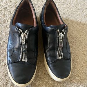 Frye Leather Lena zip sneakers